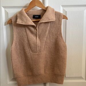 Cider Tan Sleeveless Turtleneck Sweater